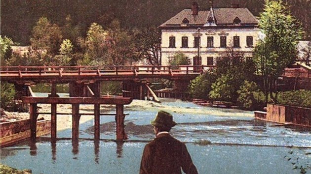 Pvodn devn most pes Opavu na pelomu 19. a 20. stolet