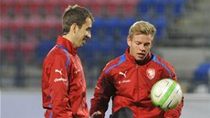 Tomáš Hořava (vlevo) a Matěj Vydra na tréninku české reprezentace v Olomouci. Tomáš Hořava (vlevo) a Matěj Vydra na tréninku české reprezentace v Olomouci.