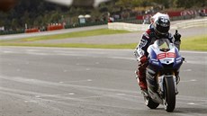 Jorge Lorenzo v cíli Velké ceny Valencie. Jorge Lorenzo v cíli Velké ceny Valencie.
