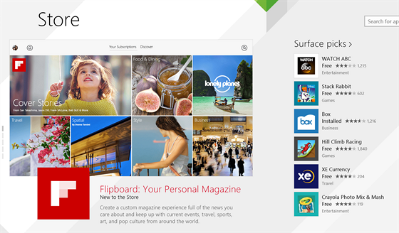 Flipboard v app storu Microsoftu. 