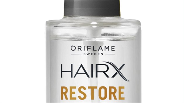 Regeneran srum na roztepen koneky HairX obsahuje arganov olej, kter vlasy vyivuje a uhlazuje. Oriflame, 30 ml za 199 K