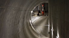 Pohled jedním z prduch tunelu Blanka