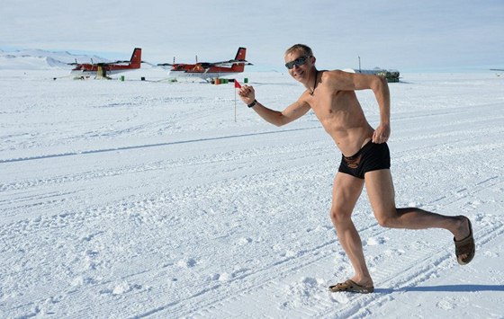 Petr Vabrouek pi pobytu v Antarktid