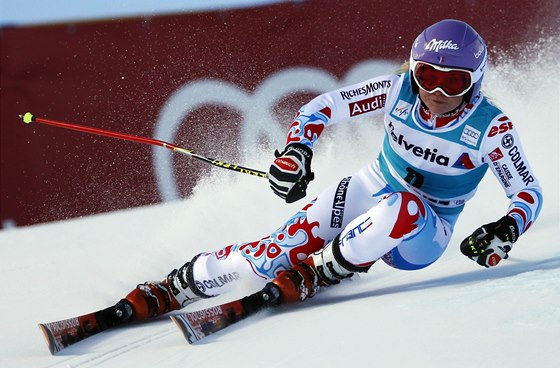 Tessa Worleyová v obím slalomu ve Svatém Moici. 