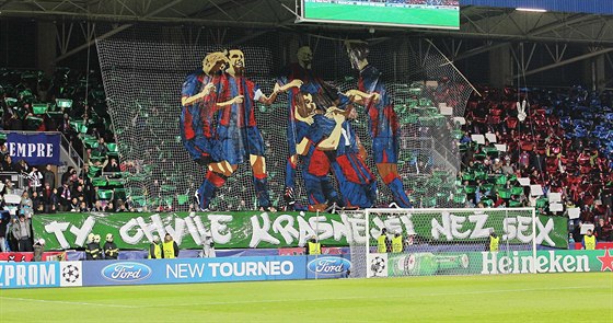 CHOREO. Plzetí fanouci si pichystali na zápas proti CSKA Moskva velké...