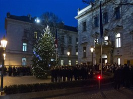 Ji Rusnok rozsvtil vnon strom ped adem vldy.