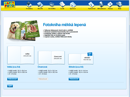 Aplikace HF Designer (HappyFoto) dává na výbr ze tí základních typ fotoknihy...