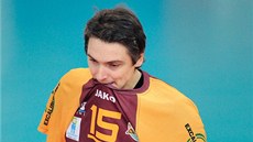 Nespokojený Aleš Správka z Liberce v utkání s Novgorodem. Nespokojený Aleš Správka z Liberce v utkání s Novgorodem.