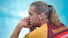 Zklamaný Pavel Řezníček z Liberce v utkání s Novgorodem. Zklamaný Pavel Řezníček z Liberce v utkání s Novgorodem.
