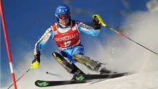 Mathias Hargin pi slalomu ve Val d'Isere