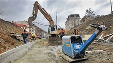 Stavba podchodu k plzeňskému vlakovému nádraží. Stavba podchodu k plzeňskému vlakovému nádraží.