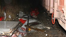 Sráka vlaku a nákladního auta na pejezdu v Blovicích na Plzesku.