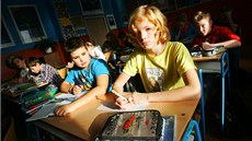 Primáni ostrovského gymnázia při hodině matematiky. Primáni ostrovského gymnázia při hodině matematiky.