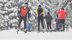 Běžkaři v Libereckém kraji už vyrazili do stop. Na snímku lyžař na Jizerské Běžkaři v Libereckém kraji už vyrazili do stop. Na snímku lyžař na Jizerské