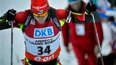 Biatlonista Ondřej Moravec při sprintu Světového poháru ve francouzském... Biatlonista Ondřej Moravec při sprintu Světového poháru ve francouzském...