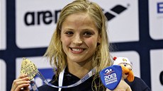 HVZDA. Takhle eská plavkyn Simona Baumrtová záila na nedávném mistrovství Evropy v Herningu, kde získala tyi medaile.