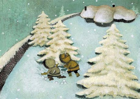 Ilustrace z knihy Vánoce jednoho kluka z Walesu