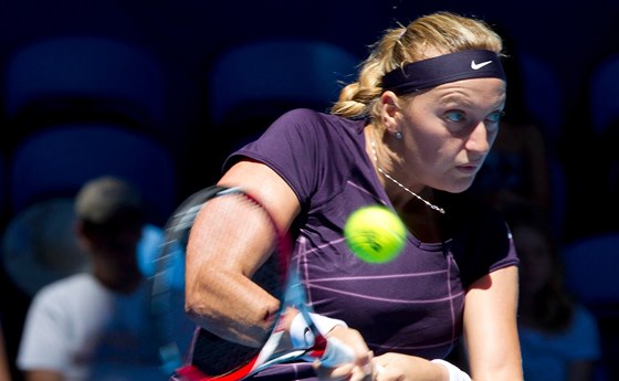 eská tenistka Petra Kvitová na Hopman Cupu v utkání proti panlsku. 