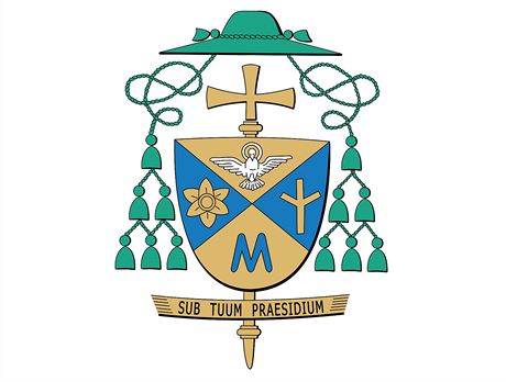 Biskupsk znak biskupa Jana Vokla navrhl kardinl di Montezemolo.