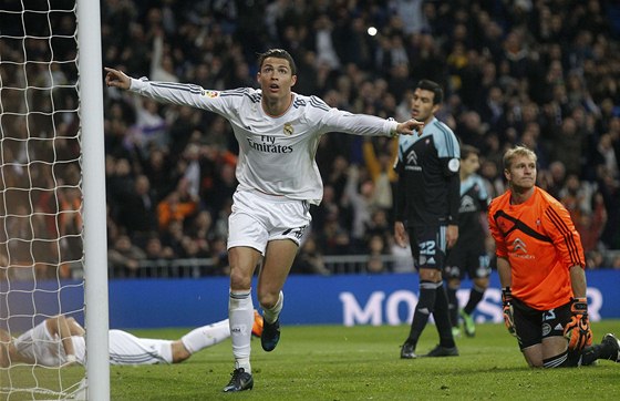 Cristiano Ronaldo slaví gól proti Celt Vigo.