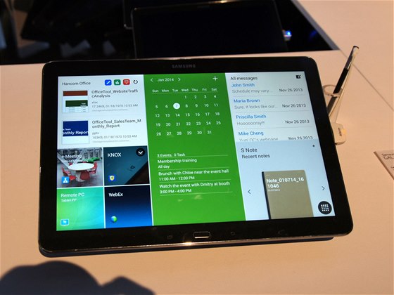 Tablet Samsung Galaxy Note Pro 12.2 na veletrhu CES v Las Vegas