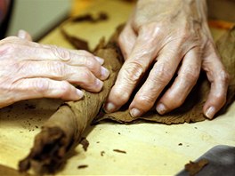 Maria Sierrová má velkou praxi. V legendární kubánské fabrice El Laguito balila...