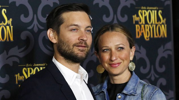 Tobey Maguire a jeho manelka Jennifer Meyerov (7. ledna 2014)