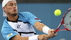 Leyton Hewitt ve finále turnaje v Brisbane. Australský tenista v nm vydel