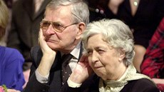 Herečka Věra Tichánková s manželem Janem Skopečkem v pražském Národním divadle,... Herečka Věra Tichánková s manželem Janem Skopečkem v pražském Národním divadle,...
