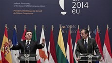 Šéf Evropské komise Jose Manuel Barroso (vlevo), a Greek řecký premiér Antonis... Šéf Evropské komise Jose Manuel Barroso (vlevo), a Greek řecký premiér Antonis...