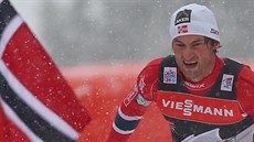 Petter Northug z Norska míří do cíle Tour de Ski. Petter Northug z Norska míří do cíle Tour de Ski.
