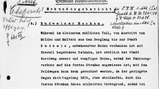 Ukázka zprávy Hauptmanna Zezschwitze o provedeném przkumu v budjovické pánvi