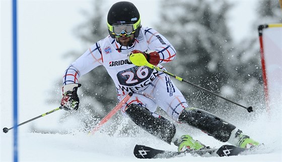 Martin Vráblík pi superkombinaci ve Wengenu pekvapil osmým místem ve slalomu.