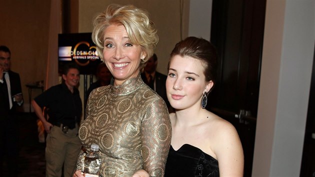 Emma Thompsonov a jej dcera Gaia Romilly Wise (12. ledna 2014)