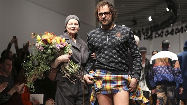Vivienne Westwoodov a jej manel Andreas Kronthaler (12. ledna 2014)