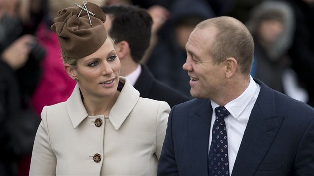 Zara Phillipsov a jej manel Mike Tindall  (25. prosince 2012)