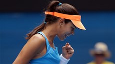 Srbská tenistka Ana Ivanoviová se raduje v osmifinále Australian Open.
