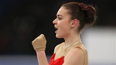 Ruská krasobruslařka Adelina Sotnikovová se raduje z povedeného krátkého Ruská krasobruslařka Adelina Sotnikovová se raduje z povedeného krátkého
