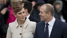 Zara Phillipsová a její manel Mike Tindall  (25. prosince 2012)