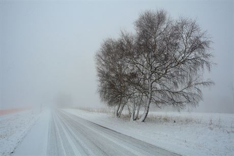 Zasnená silnice u Markova na Prachaticku