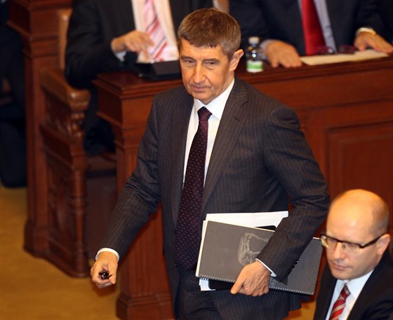 éf ANO Andrej Babi na mimoádn svolané snmovní schzi (21. ledna 2014).