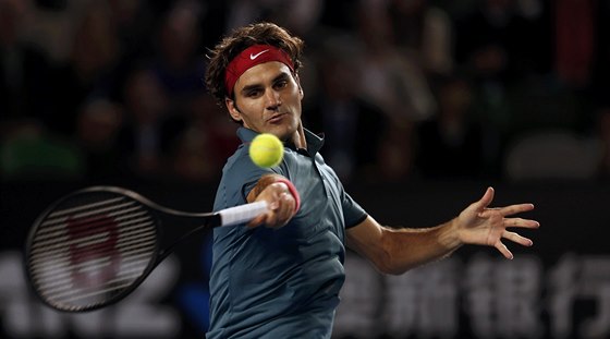 SOUSTEDNÍ. Roger Federer v semifinále Australian Open. 