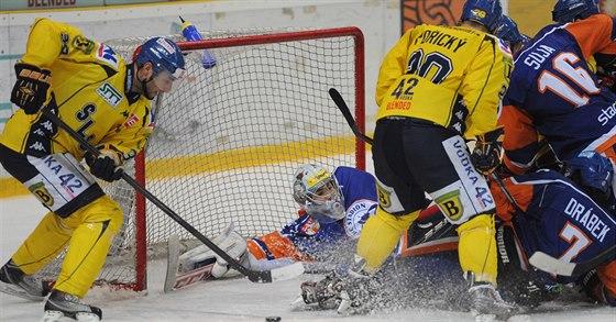 Momentka z hokejového derby Ústí nad Labem - Litomice,