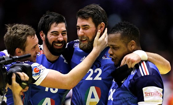 Francouztí házenkái Porte Valentin, Nikola Karabatic, Luka Karabatic a Cedric...