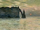 Obraz Clauda Moneta Zpad slunce nad tesem v Etretat (The Cliff, Etretat,...