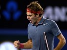 ANO. Roger Federer ve tvrtfinle Australian Open. 