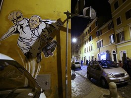 Grafitti papee Frantika na vatiknsk zdi