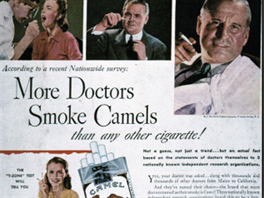 Reklama na cigarety Camel se chlubila tm, e jeje kou vce doktor, ne...