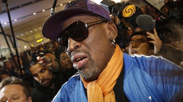 Dennis Rodman po nvratu z KLDR (13. ledna 2014)