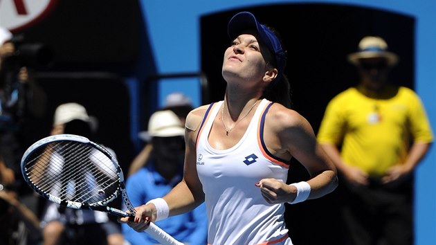JSEM PROST DOBR. Agnieszka Radwask po vtzstv  ve tvrtfinle Australian Open. 
